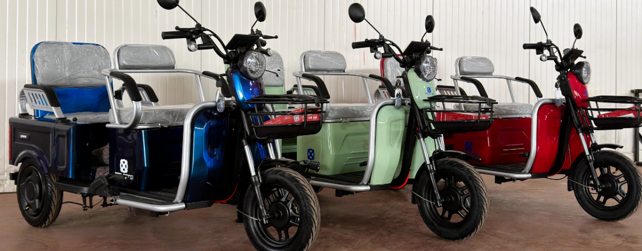 Двуместна електрическа триколка 005 с карго отделение 1500W 60V 23Ah