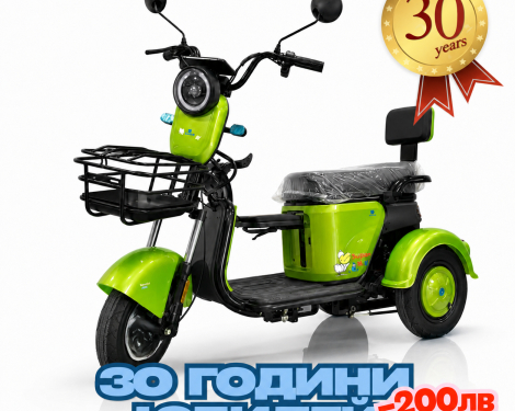 Електрическа триколка 2+1 750.2 Тип VESPA STYLE с диференциал Нов модел