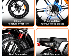 TELSTAR OUXI V8 ULTRA MAX – електрически фатбайк с две батерии 20 цола снимка 319
